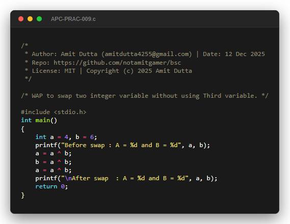 WAP to swap two integer variable without using Third variable.
